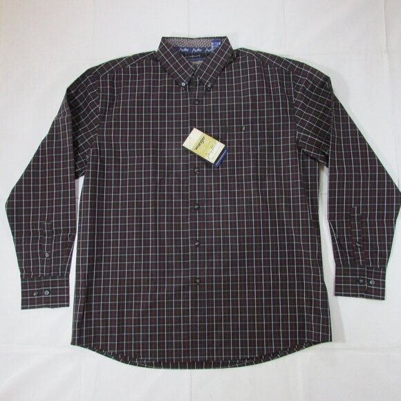 Wrangler Men's George Strait Long Sleeve Plaid Button Shirt - Black/Red - Picture 1 of 2